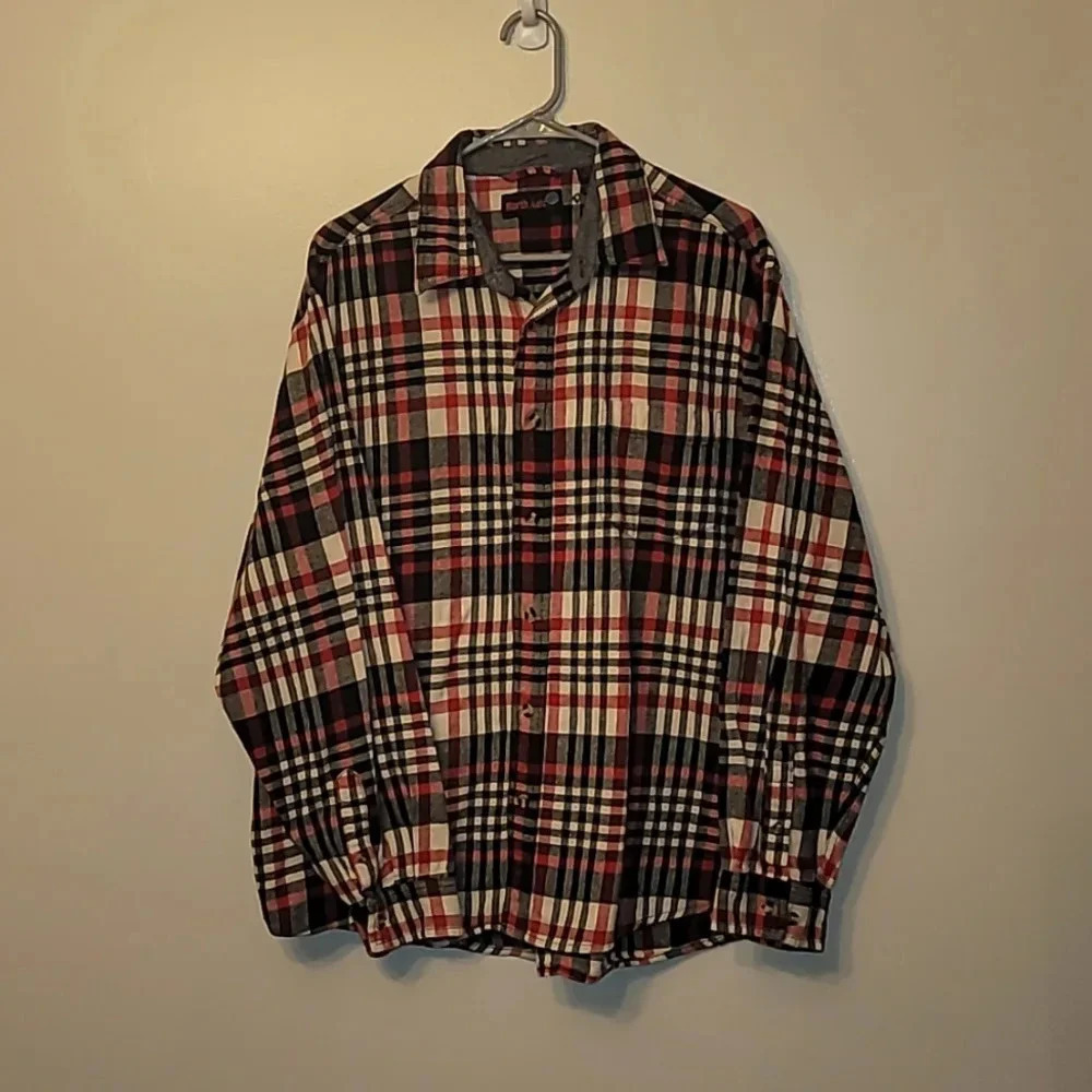 North Axis Flannel Mens XXL 90's vintage red white black LOT E9